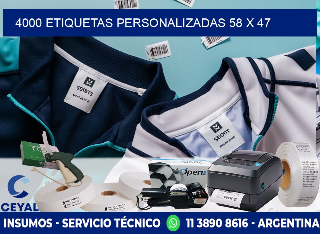 4000 ETIQUETAS PERSONALIZADAS 58 x 47