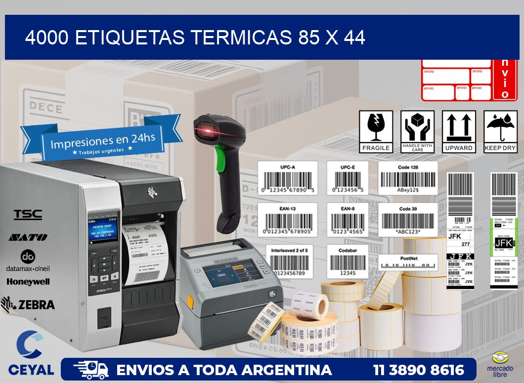 4000 ETIQUETAS TERMICAS 85 x 44