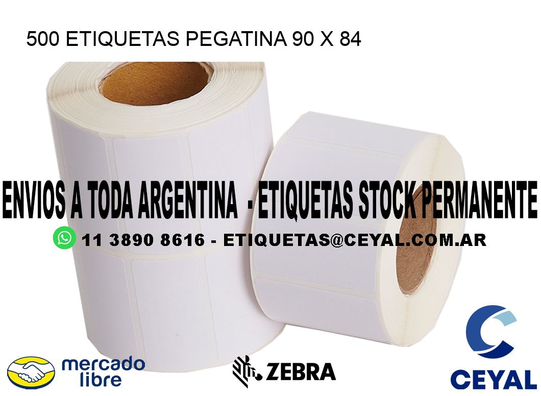 500 ETIQUETAS PEGATINA 90 x 84