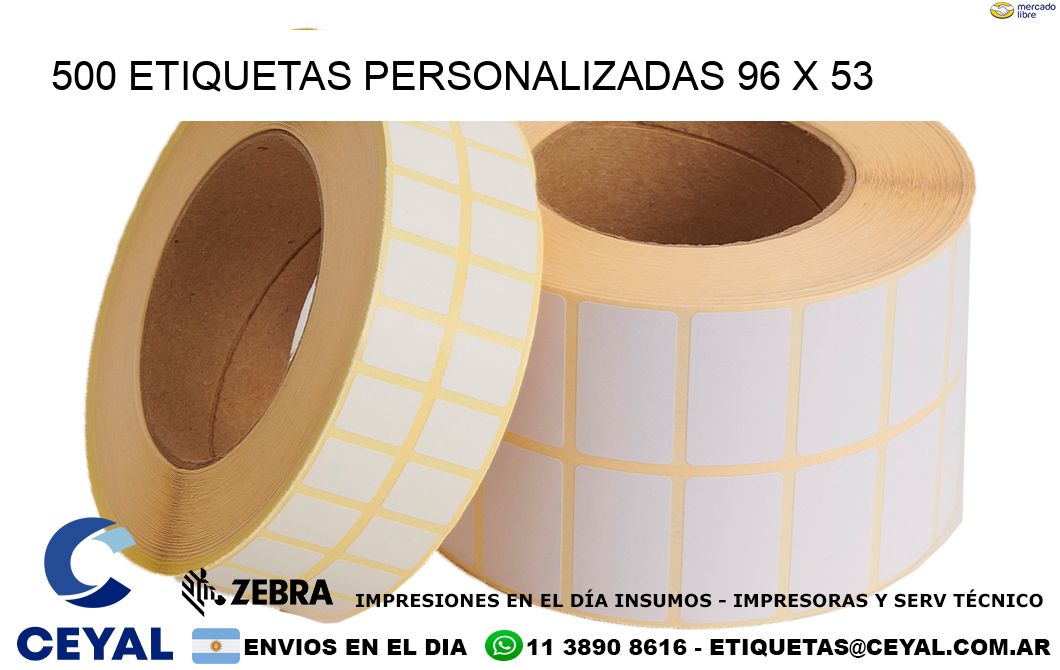 500 ETIQUETAS PERSONALIZADAS 96 x 53