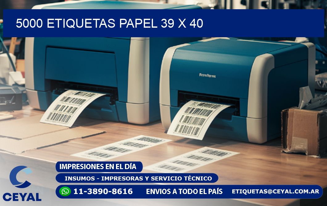 5000 ETIQUETAS PAPEL 39 x 40