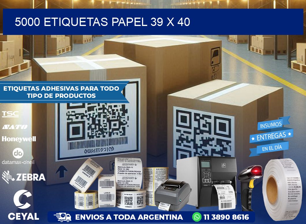 5000 ETIQUETAS PAPEL 39 x 40