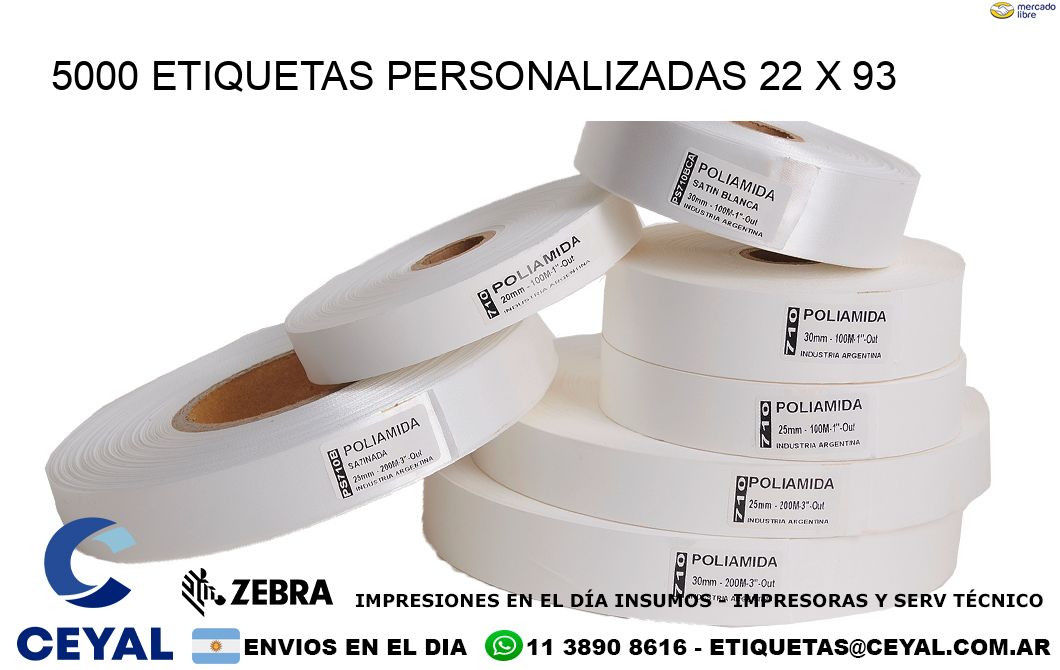 5000 ETIQUETAS PERSONALIZADAS 22 x 93