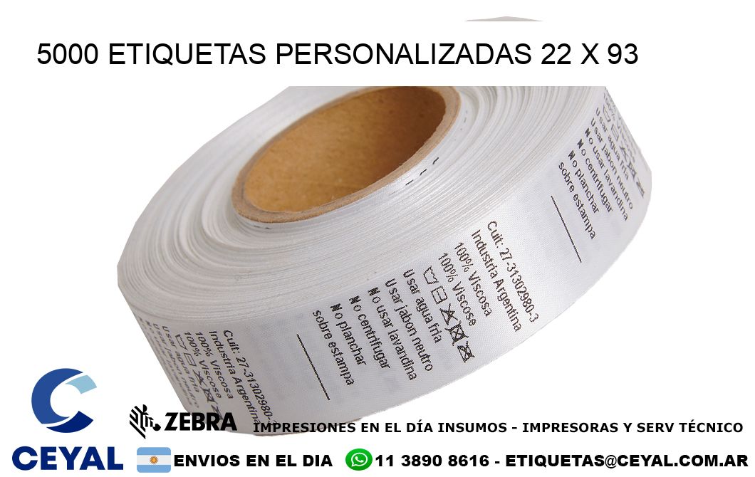 5000 ETIQUETAS PERSONALIZADAS 22 x 93