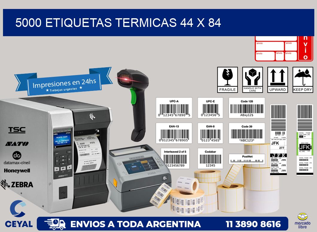 5000 ETIQUETAS TERMICAS 44 x 84
