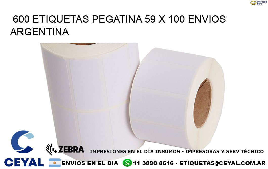 600 ETIQUETAS PEGATINA 59 x 100 ENVIOS ARGENTINA