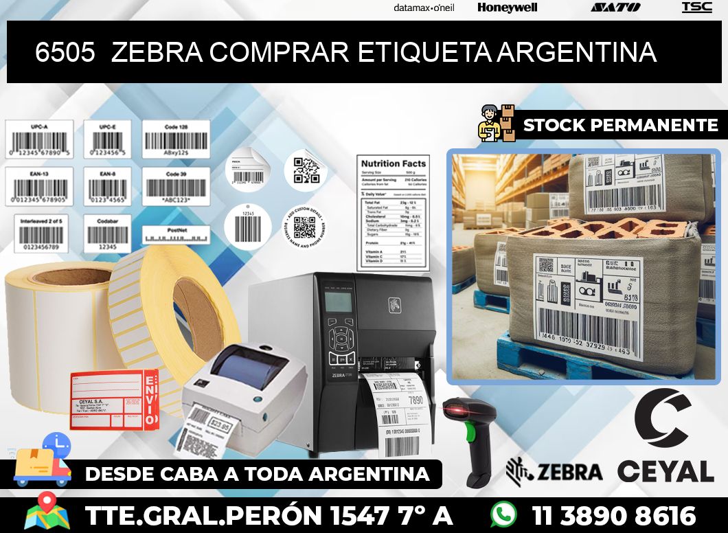 6505  ZEBRA COMPRAR ETIQUETA ARGENTINA