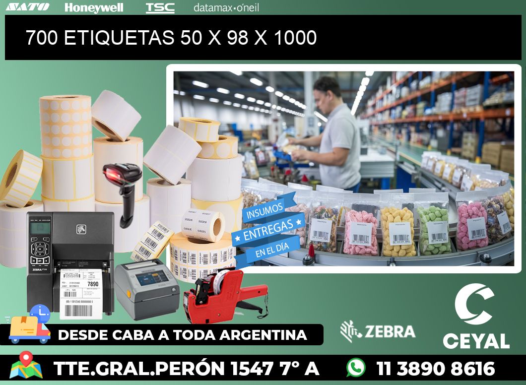 700 ETIQUETAS 50 x 98 x 1000