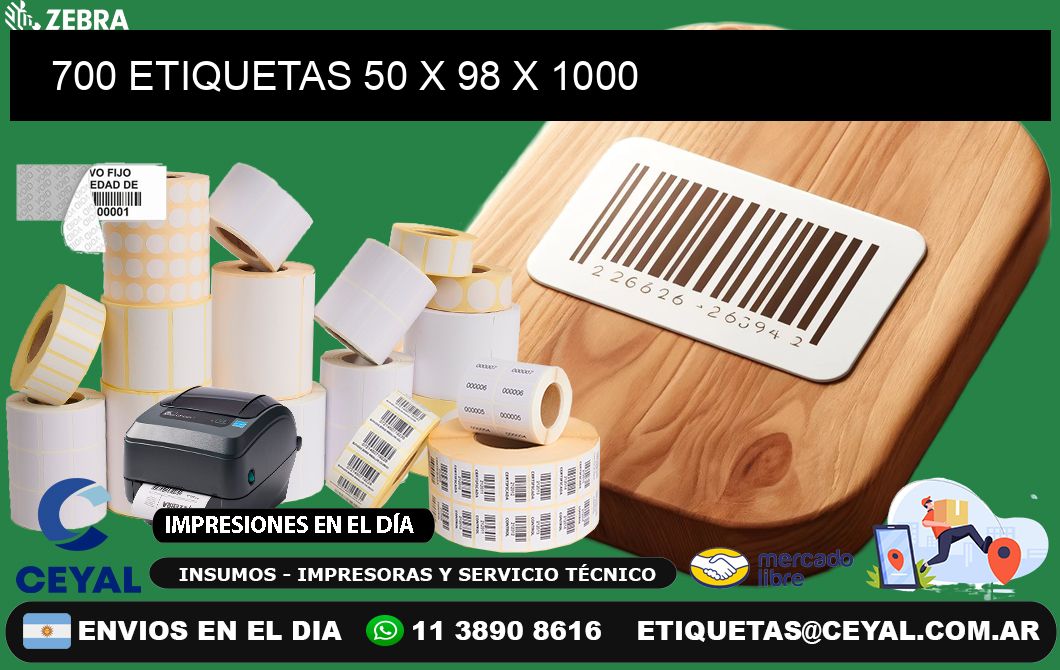 700 ETIQUETAS 50 x 98 x 1000