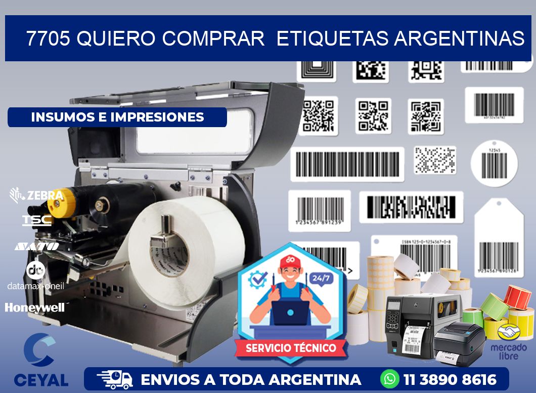 7705 QUIERO COMPRAR  ETIQUETAS ARGENTINAS
