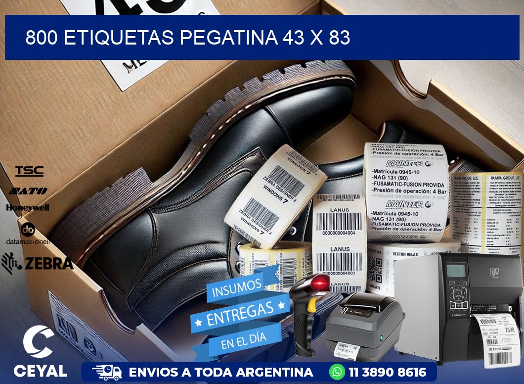 800 ETIQUETAS PEGATINA 43 x 83