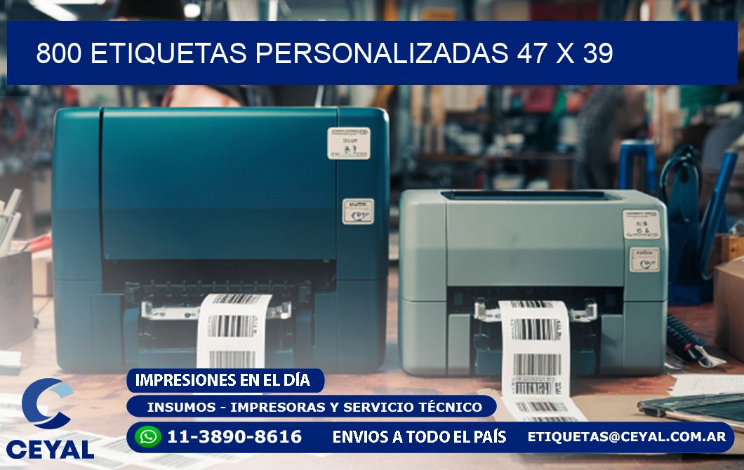 800 ETIQUETAS PERSONALIZADAS 47 x 39