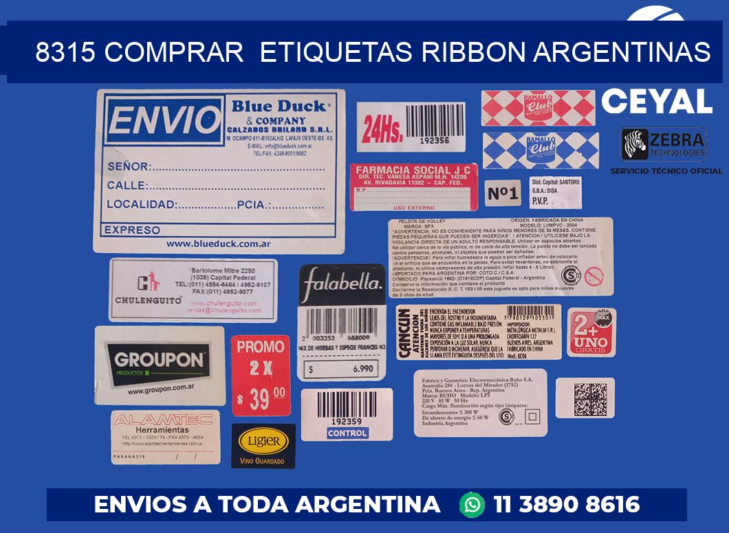 8315 COMPRAR  ETIQUETAS RIBBON ARGENTINAS