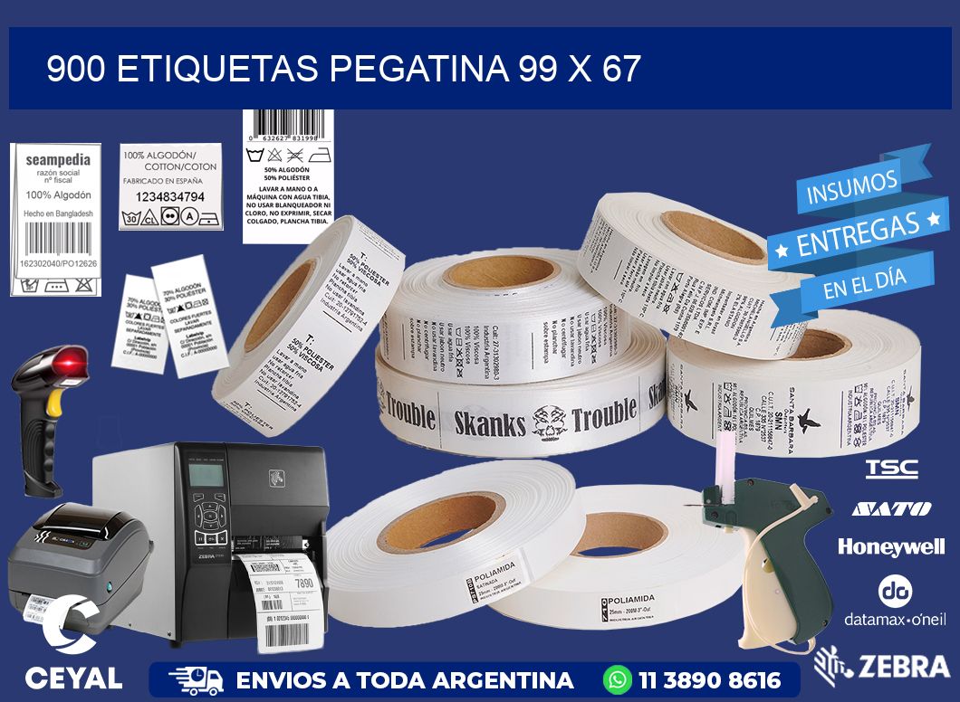 900 ETIQUETAS PEGATINA 99 x 67