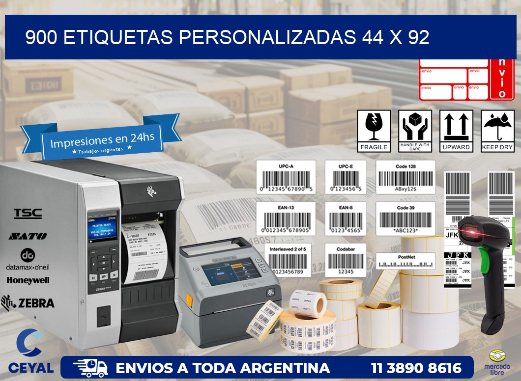 900 ETIQUETAS PERSONALIZADAS 44 x 92
