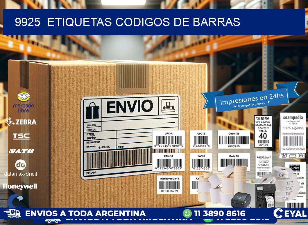 9925  ETIQUETAS CODIGOS DE BARRAS