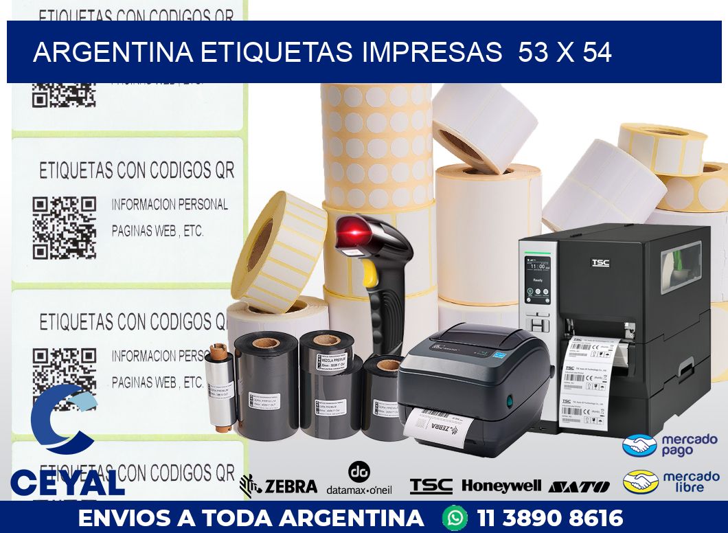 ARGENTINA ETIQUETAS IMPRESAS  53 x 54