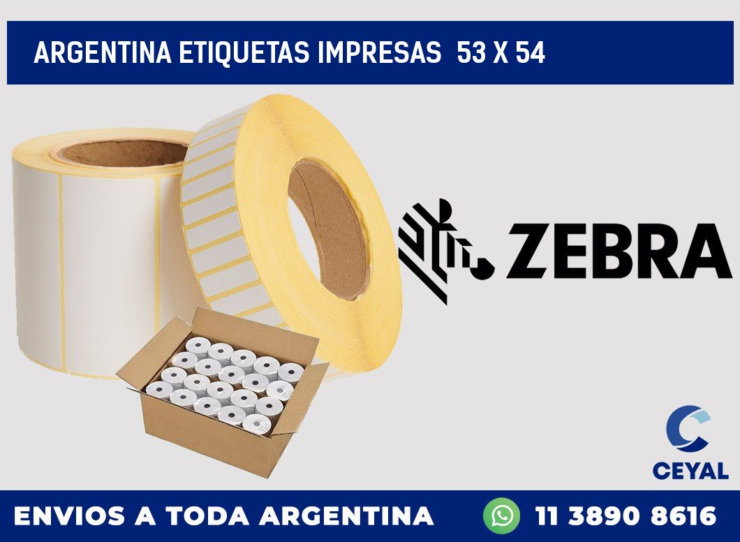 ARGENTINA ETIQUETAS IMPRESAS  53 x 54