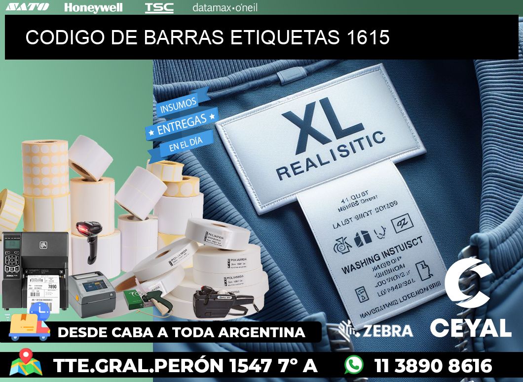 CODIGO DE BARRAS ETIQUETAS 1615