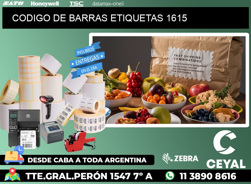 CODIGO DE BARRAS ETIQUETAS 1615