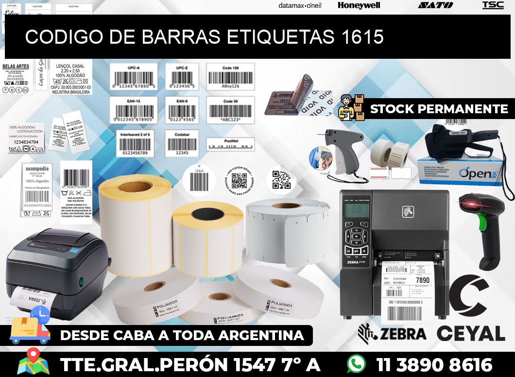 CODIGO DE BARRAS ETIQUETAS 1615