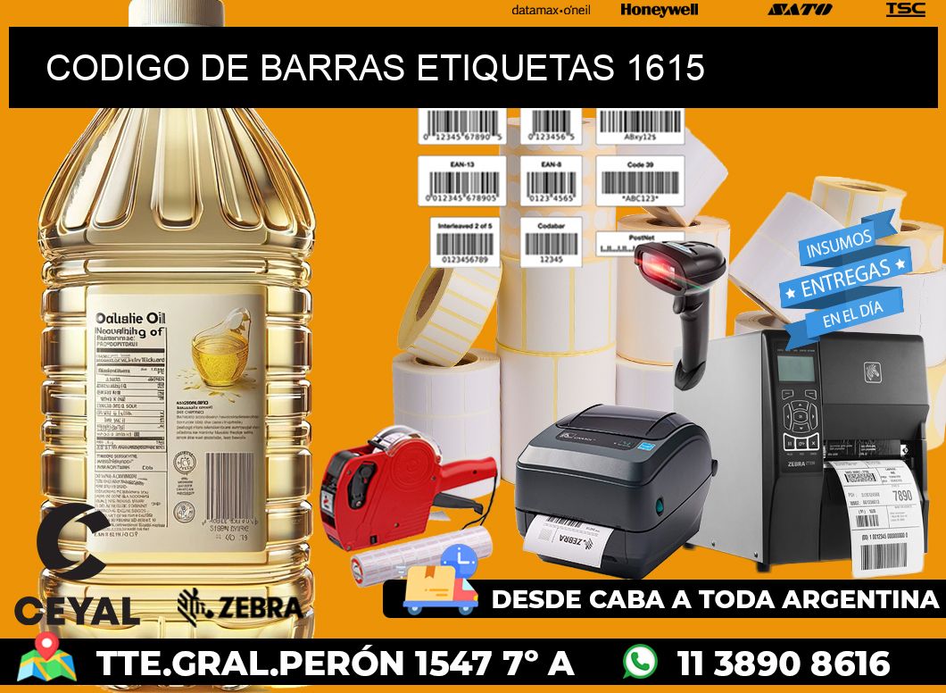 CODIGO DE BARRAS ETIQUETAS 1615