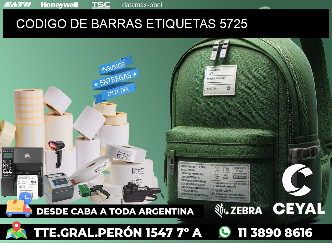 CODIGO DE BARRAS ETIQUETAS 5725