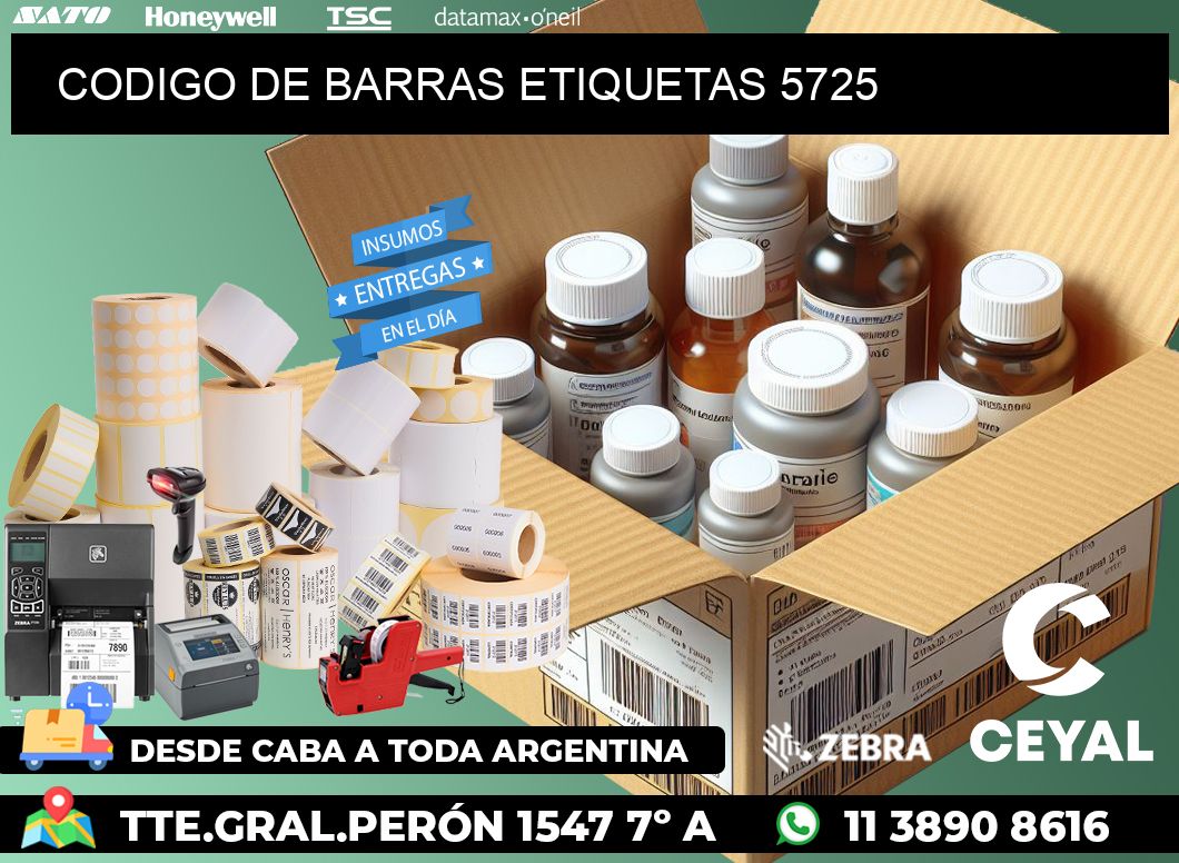 CODIGO DE BARRAS ETIQUETAS 5725