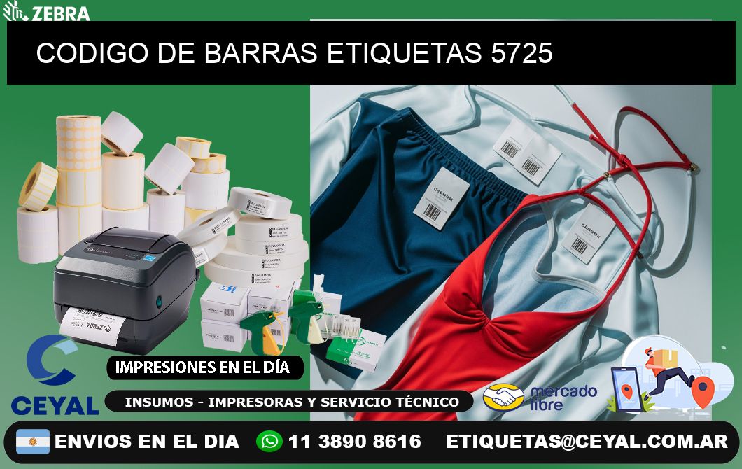 CODIGO DE BARRAS ETIQUETAS 5725