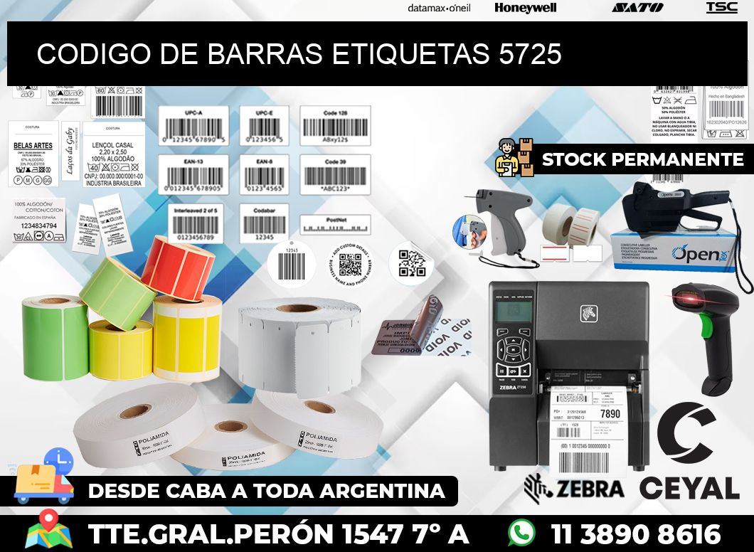 CODIGO DE BARRAS ETIQUETAS 5725