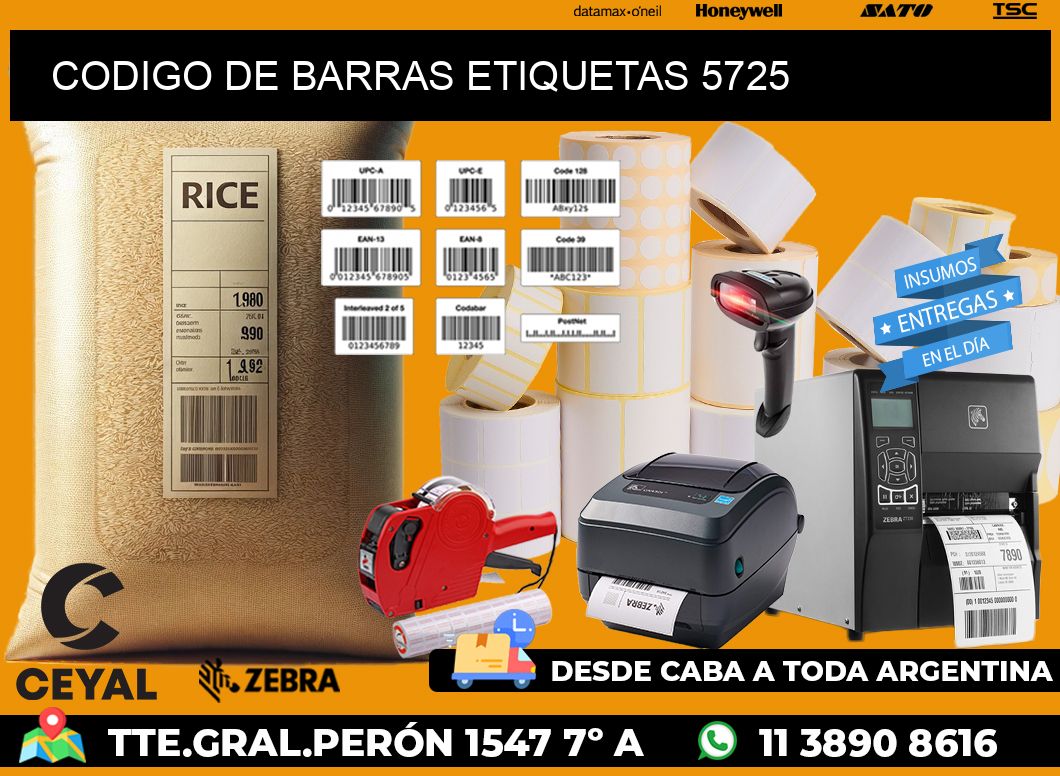 CODIGO DE BARRAS ETIQUETAS 5725