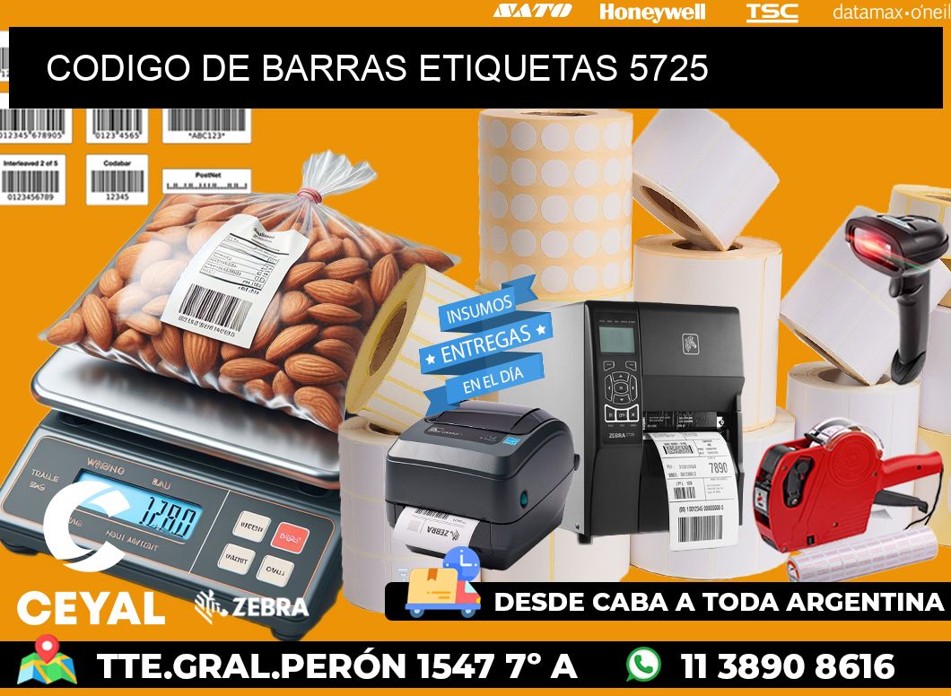 CODIGO DE BARRAS ETIQUETAS 5725