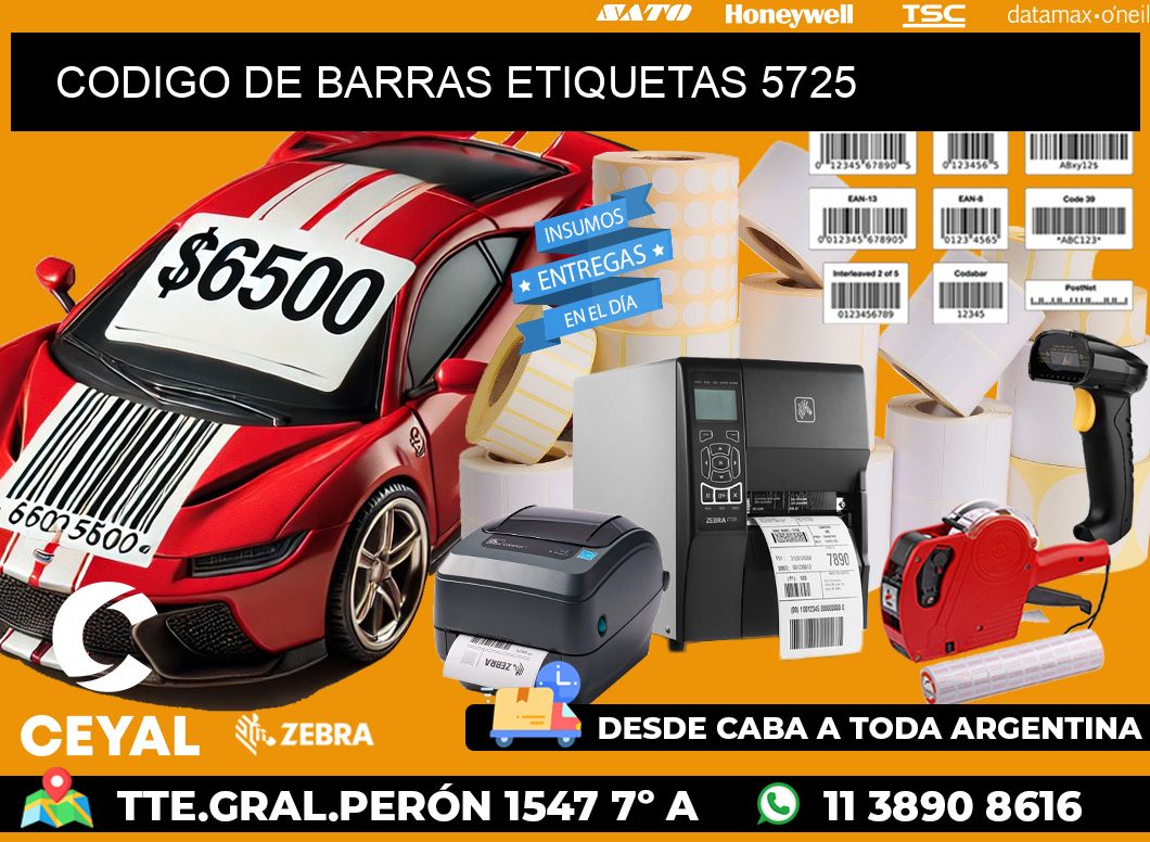 CODIGO DE BARRAS ETIQUETAS 5725