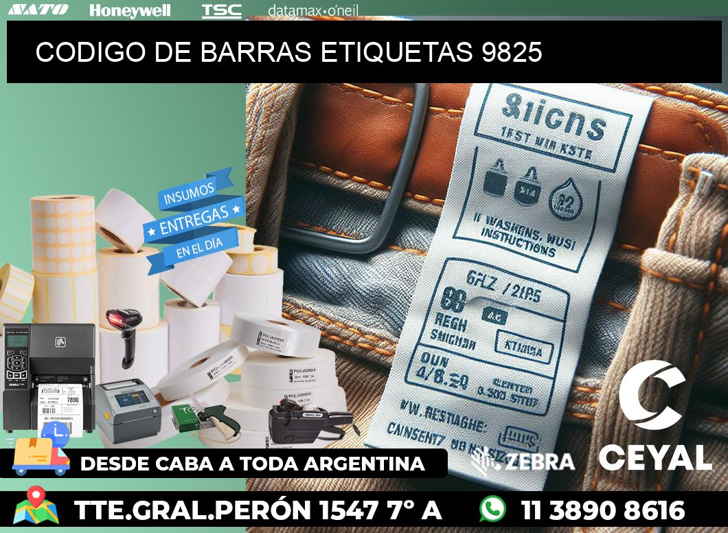 CODIGO DE BARRAS ETIQUETAS 9825