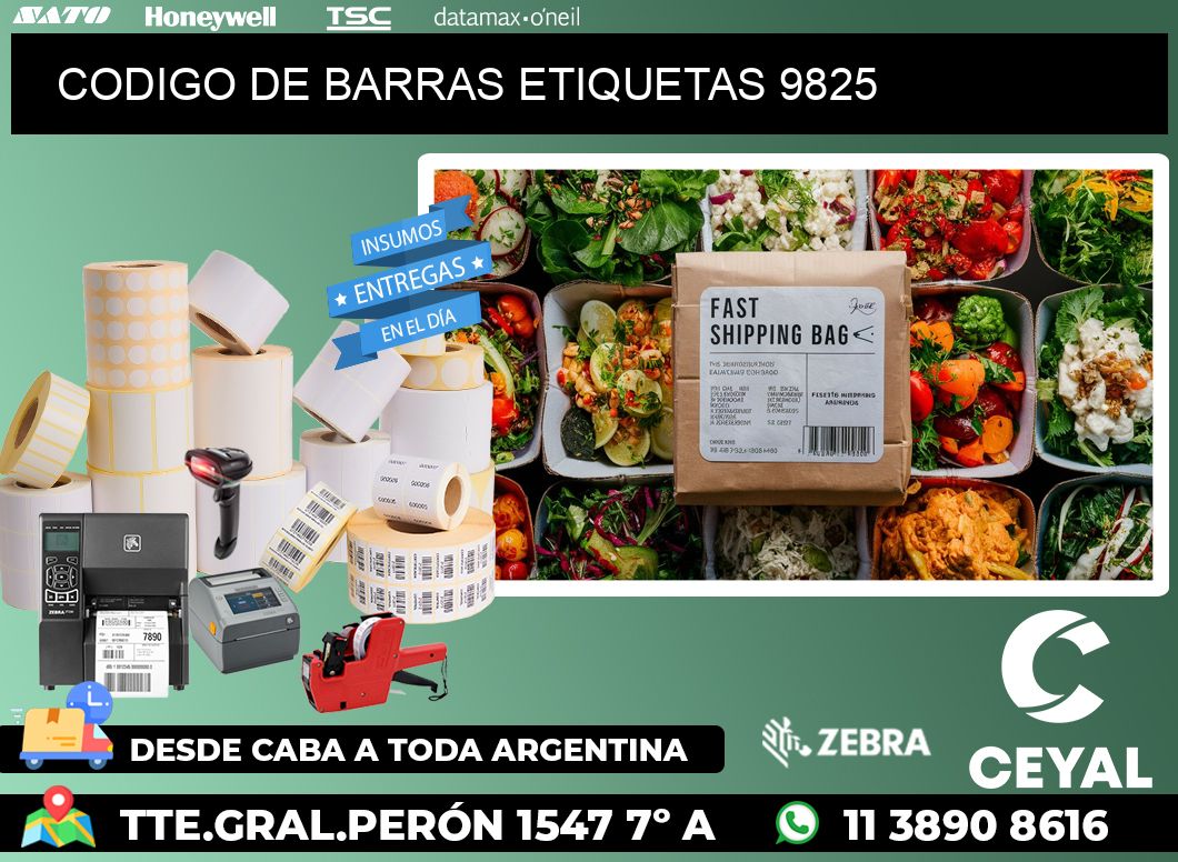 CODIGO DE BARRAS ETIQUETAS 9825