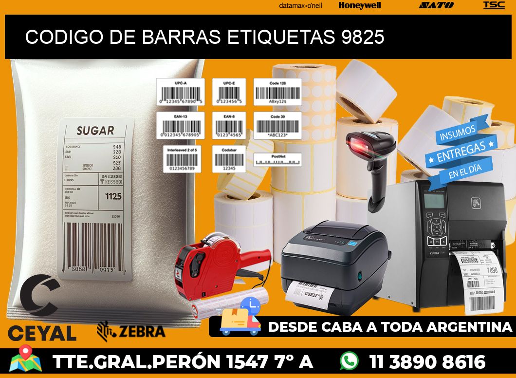 CODIGO DE BARRAS ETIQUETAS 9825