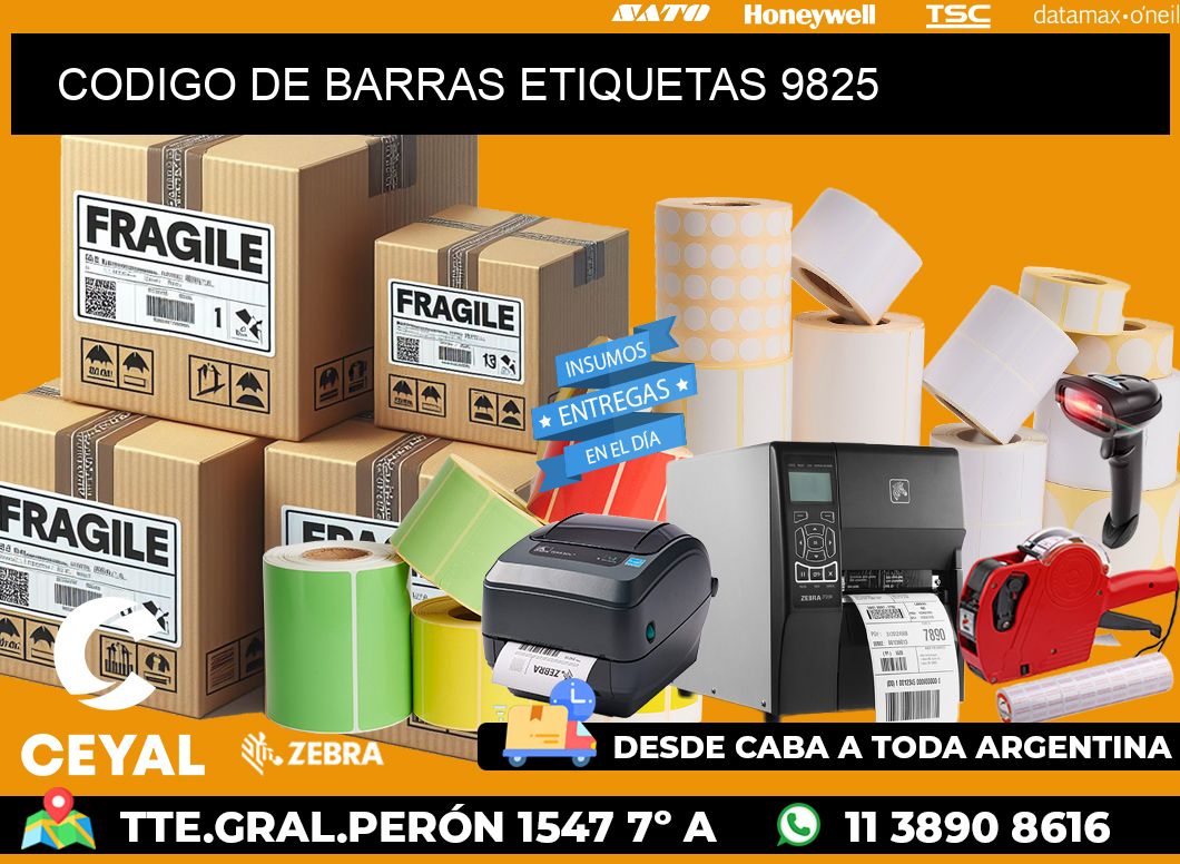 CODIGO DE BARRAS ETIQUETAS 9825