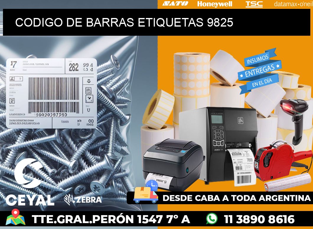 CODIGO DE BARRAS ETIQUETAS 9825