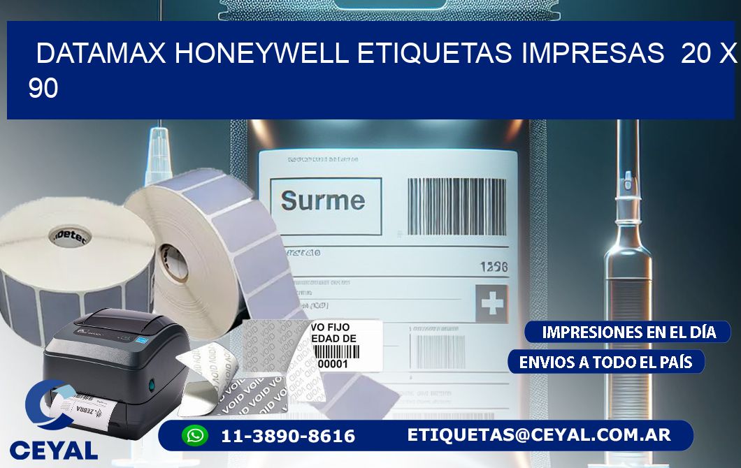 DATAMAX HONEYWELL ETIQUETAS IMPRESAS  20 x 90