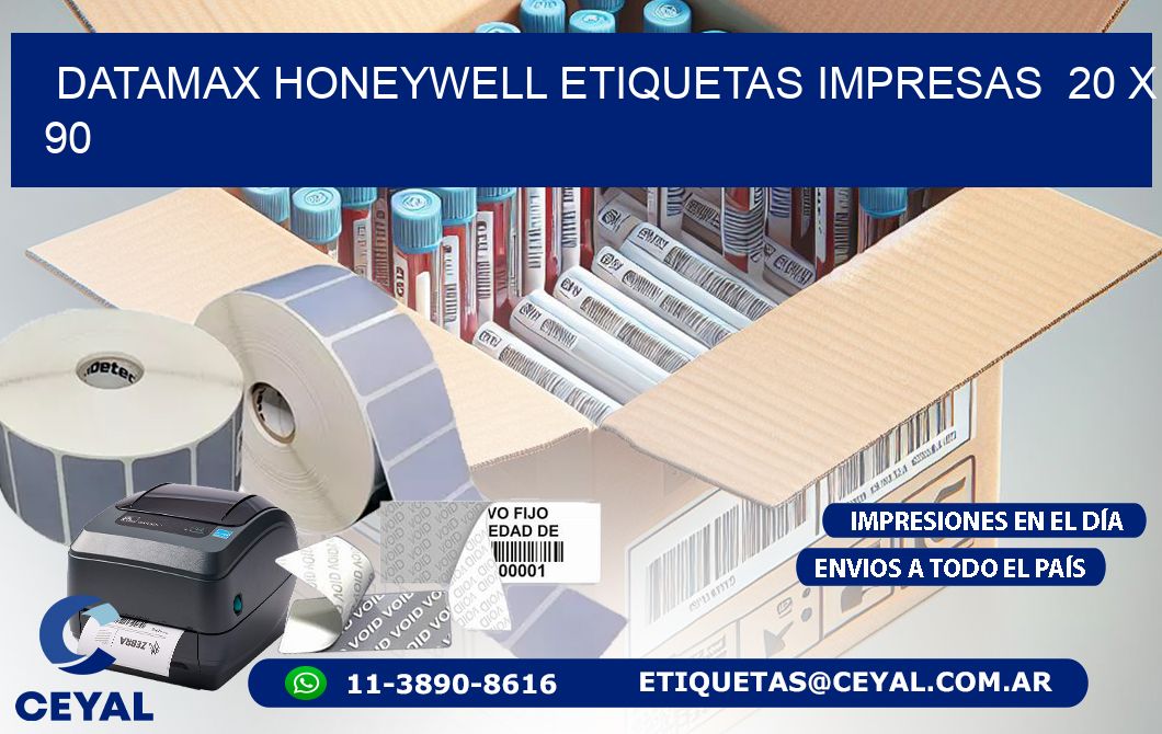 DATAMAX HONEYWELL ETIQUETAS IMPRESAS  20 x 90