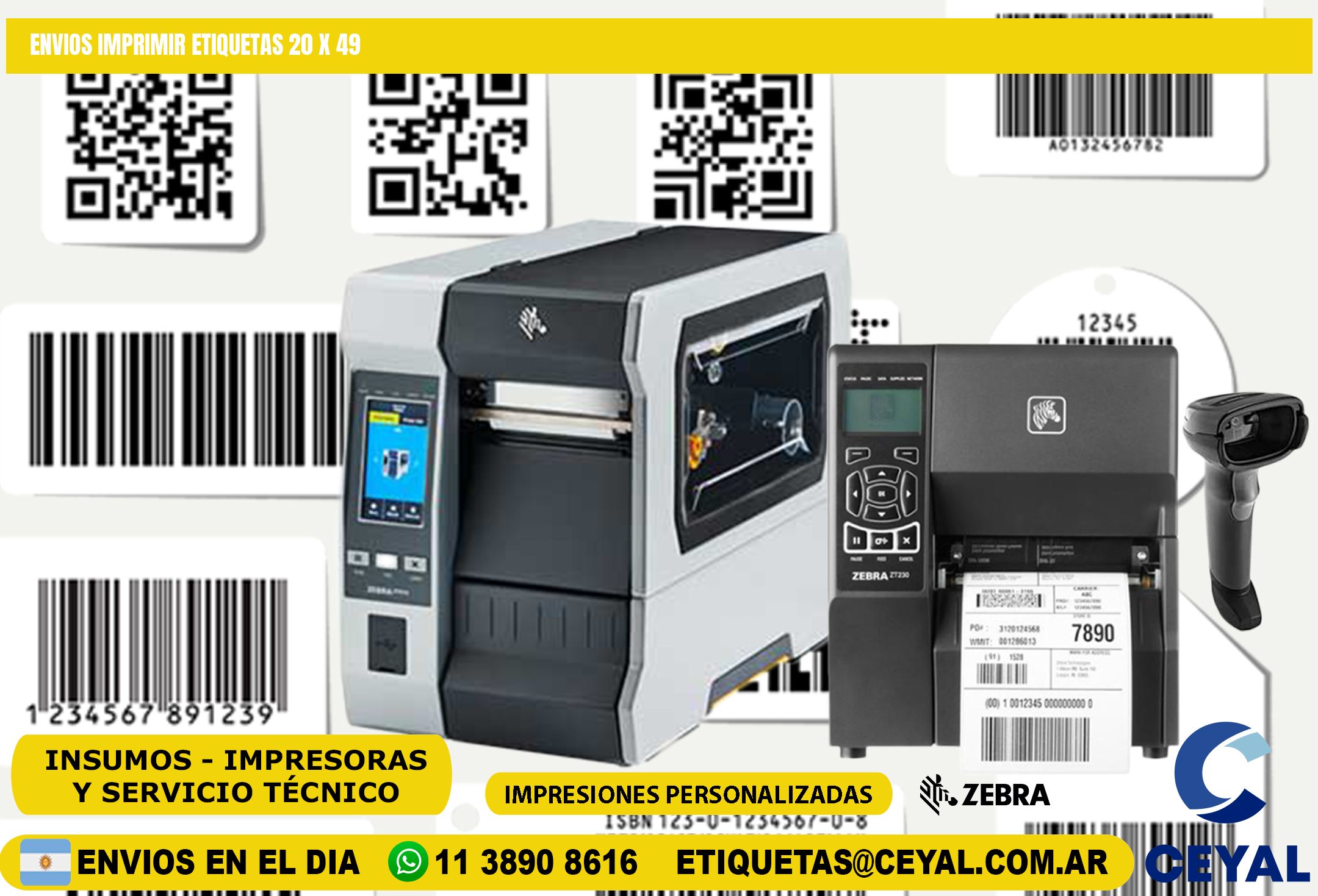 ENVIOS IMPRIMIR ETIQUETAS 20 x 49
