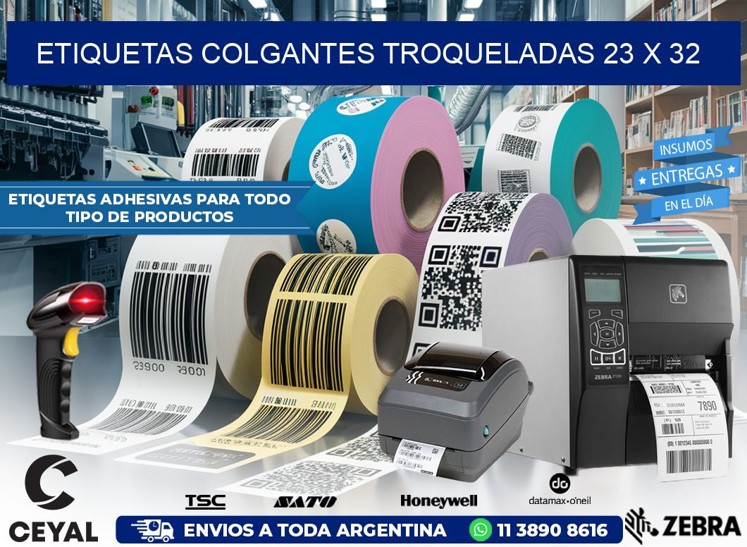 ETIQUETAS COLGANTES TROQUELADAS 23 x 32