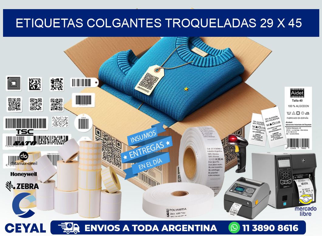 ETIQUETAS COLGANTES TROQUELADAS 29 x 45