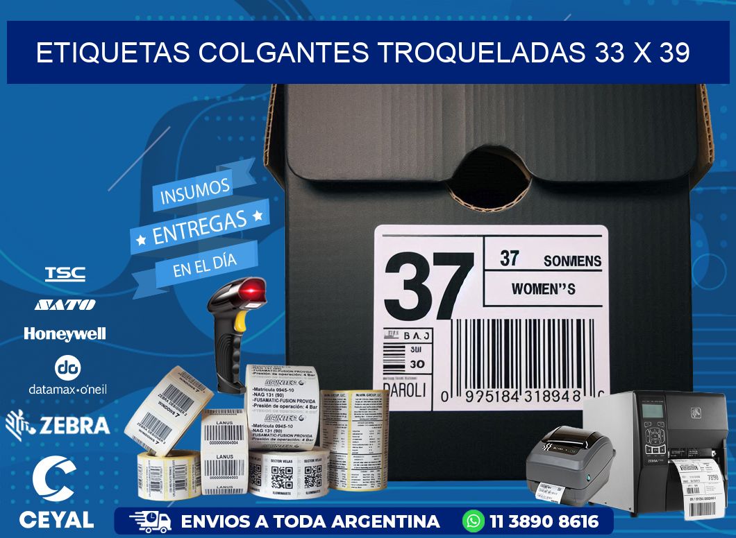 ETIQUETAS COLGANTES TROQUELADAS 33 x 39