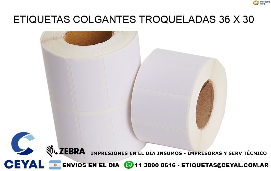 ETIQUETAS COLGANTES TROQUELADAS 36 x 30