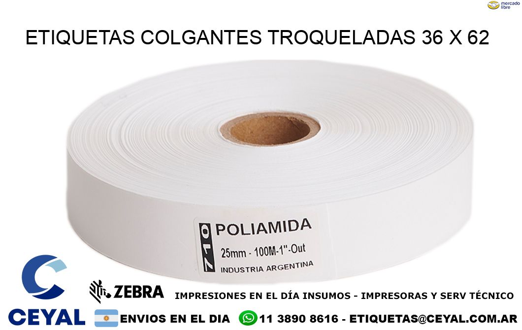 ETIQUETAS COLGANTES TROQUELADAS 36 x 62