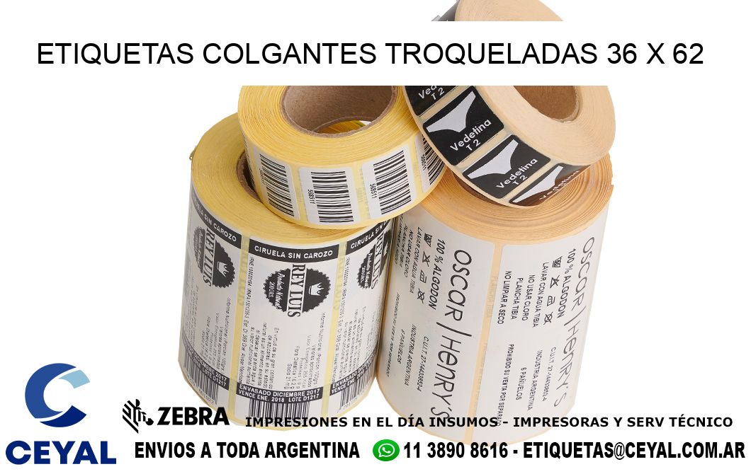 ETIQUETAS COLGANTES TROQUELADAS 36 x 62