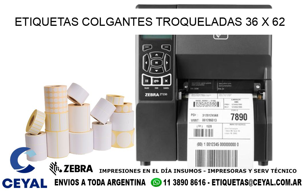 ETIQUETAS COLGANTES TROQUELADAS 36 x 62