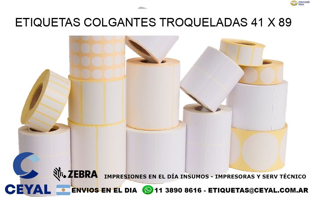 ETIQUETAS COLGANTES TROQUELADAS 41 x 89