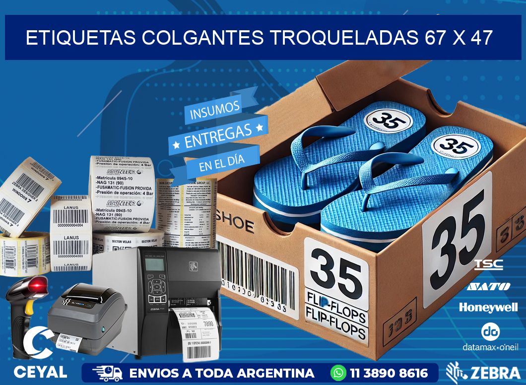 ETIQUETAS COLGANTES TROQUELADAS 67 x 47